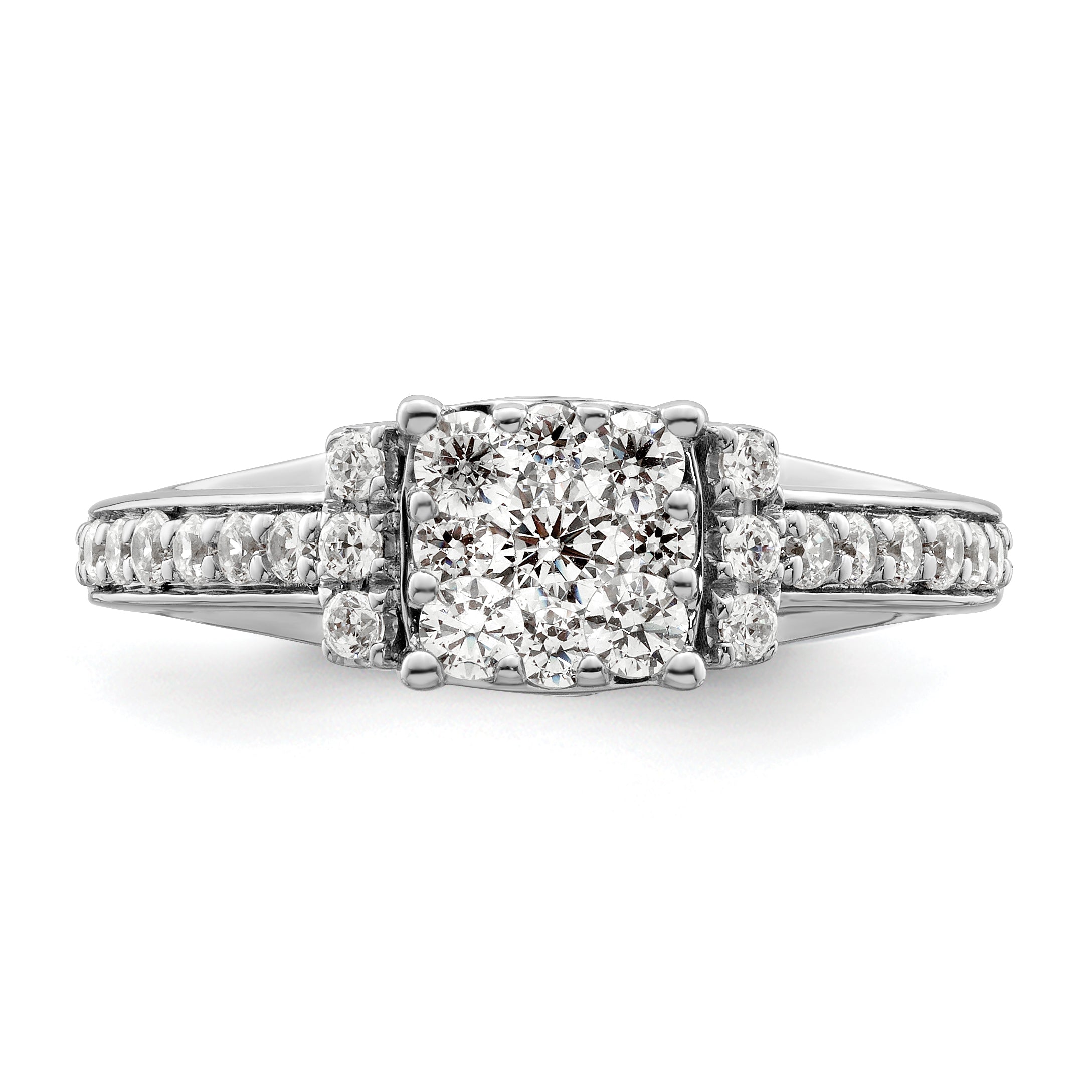 14K White Gold Lab Grown Diamond VS/SI GH, Cluster Ring