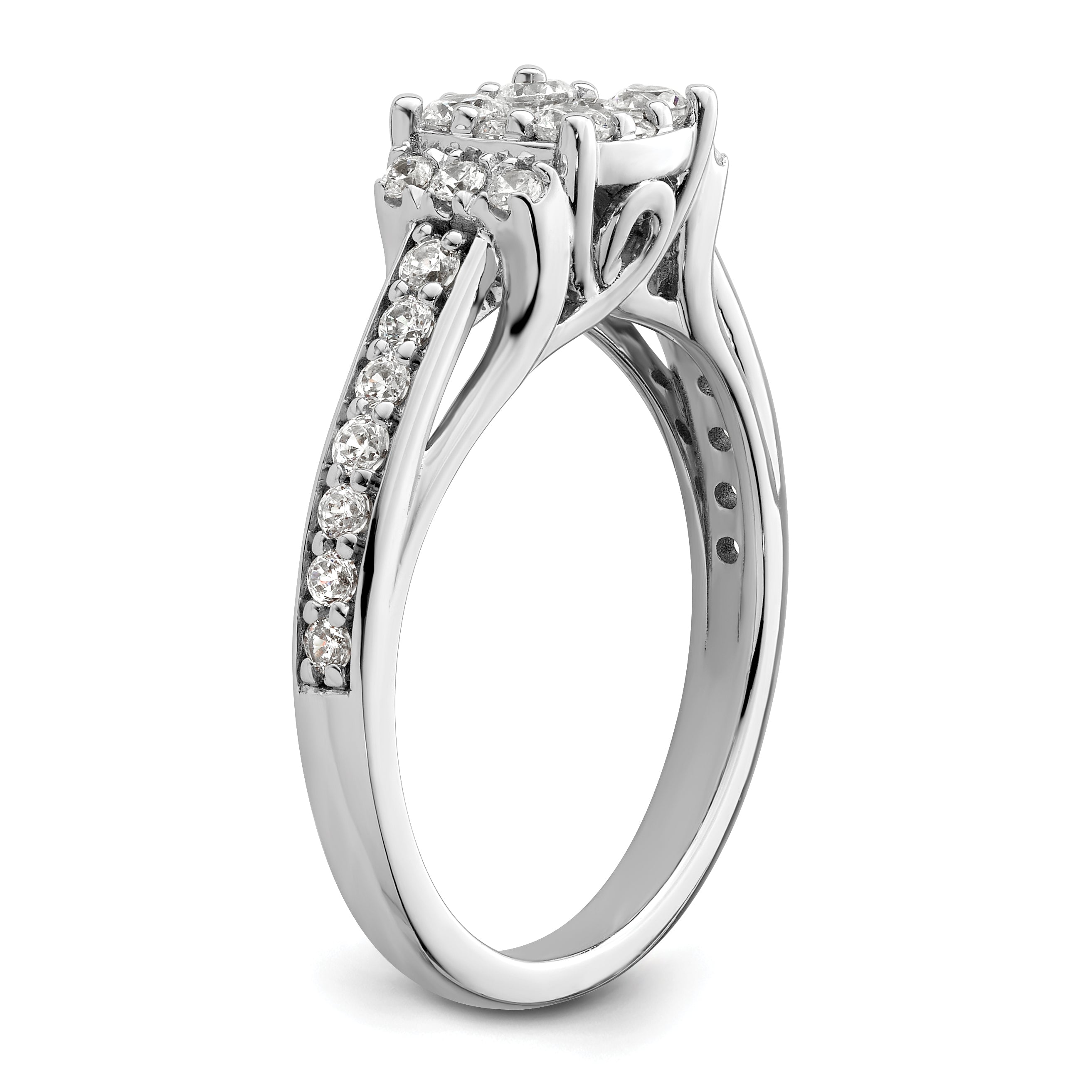 14K White Gold Lab Grown Diamond VS/SI GH, Cluster Ring