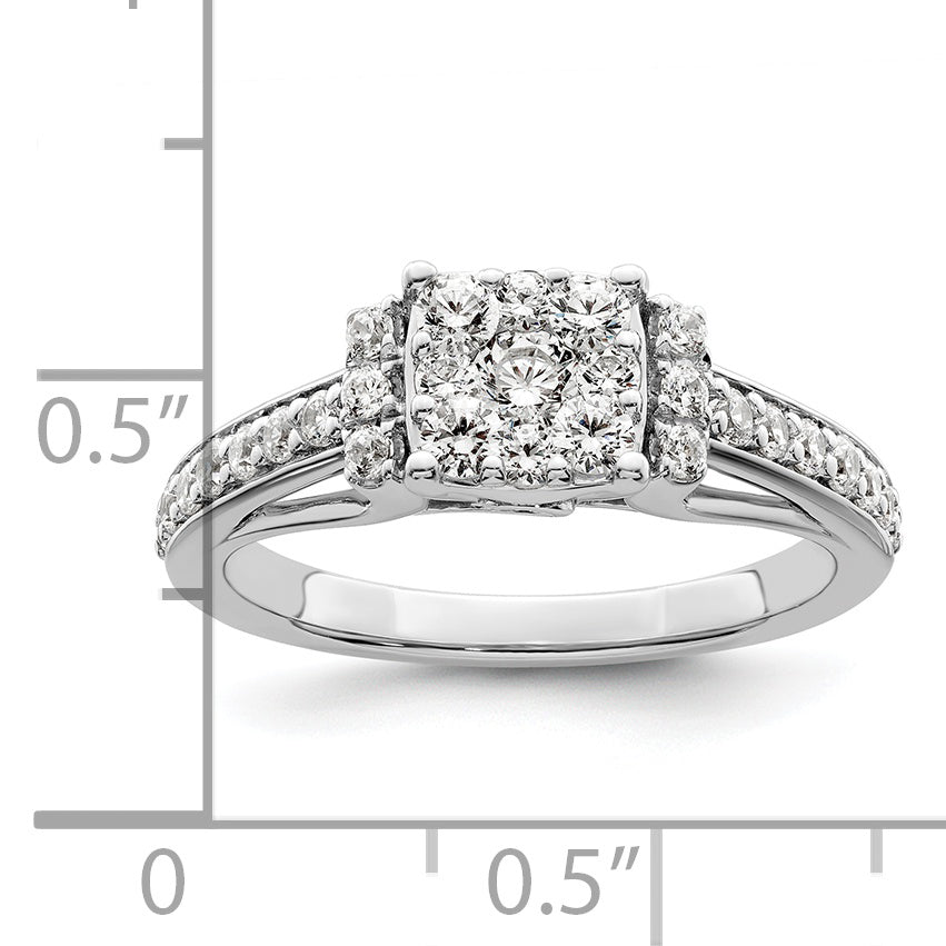 14K White Gold Lab Grown Diamond VS/SI GH, Cluster Ring