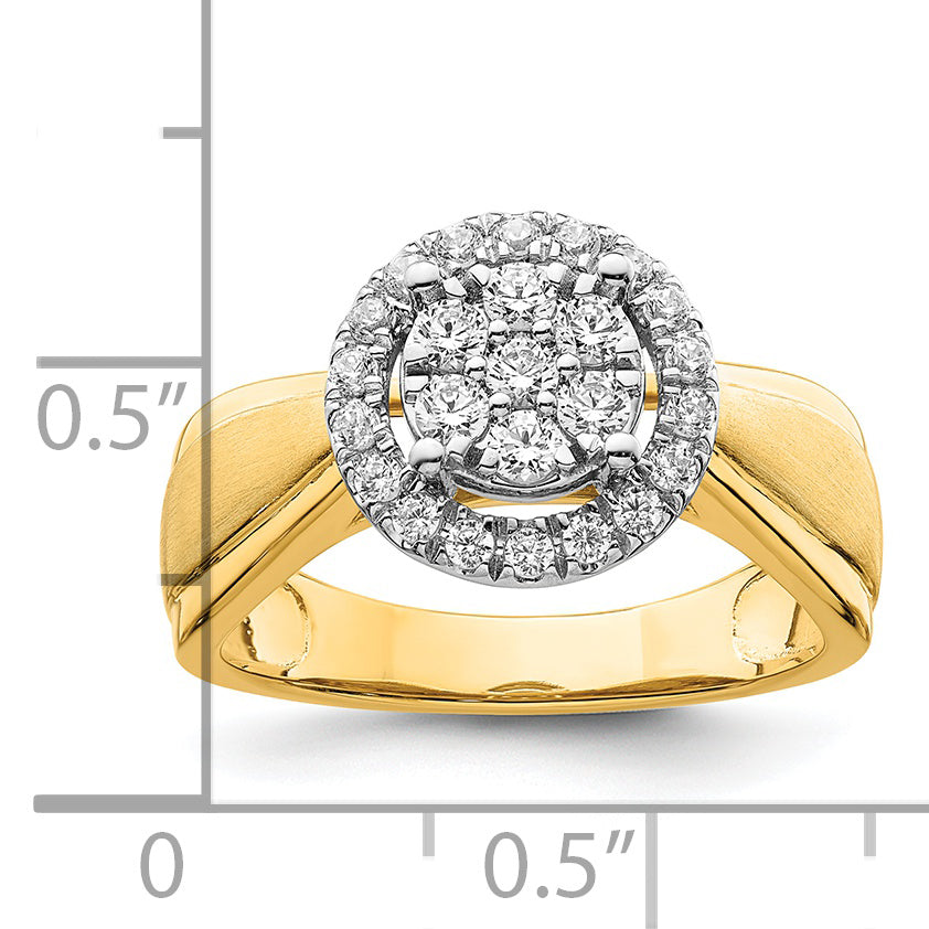 14K Two-Tone Lab Grown Diamond VS/SI GH, Cluster Ring