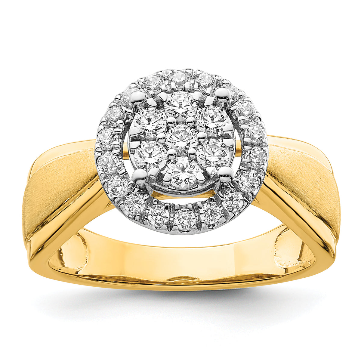 14K Two-Tone Lab Grown Diamond VS/SI GH, Cluster Ring