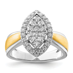 14K Two-Tone Lab Grown Diamond VS/SI GH, Cluster Ring