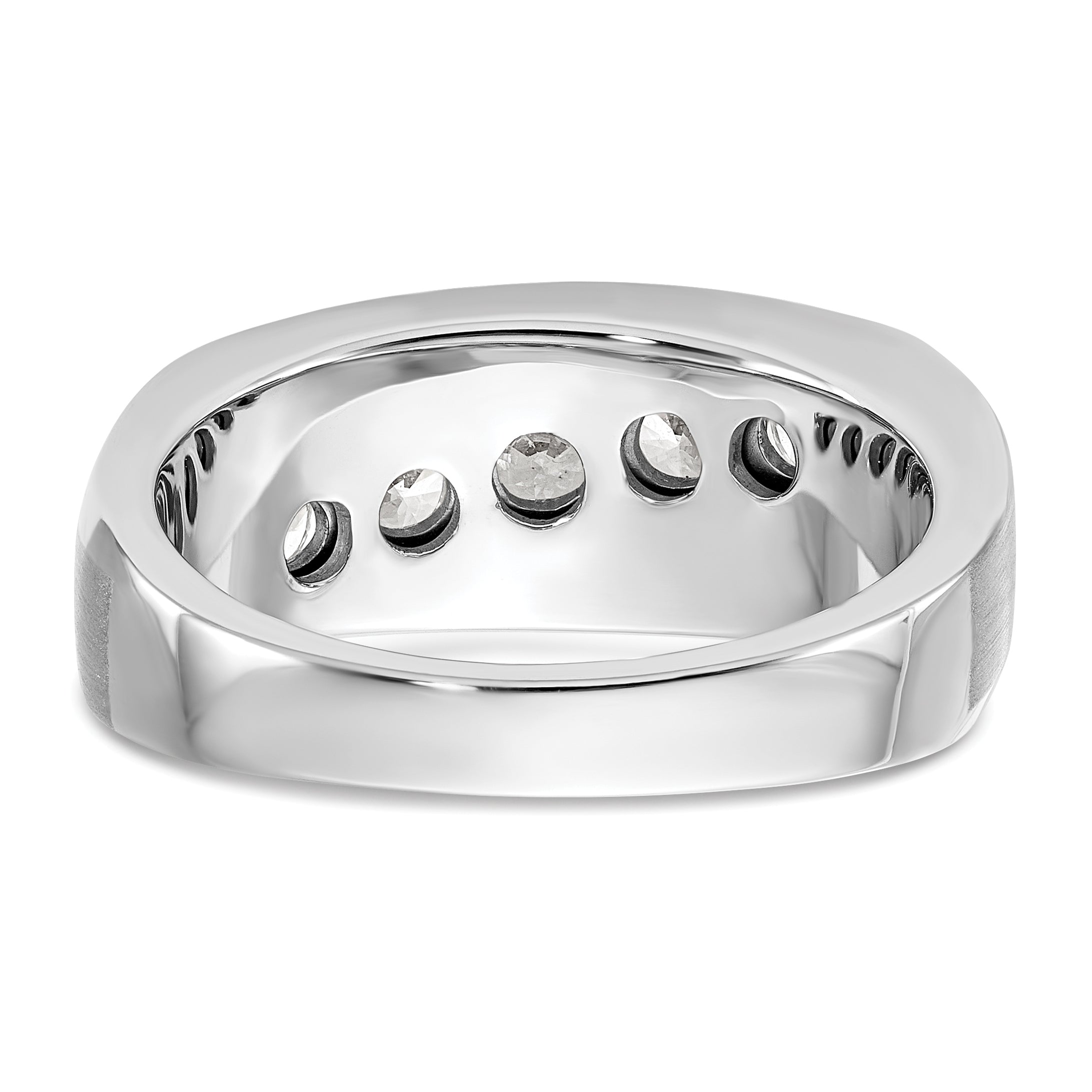 10K White Gold Lab Grown Diamond VS/SI GH, Men's 5-Stone Ring