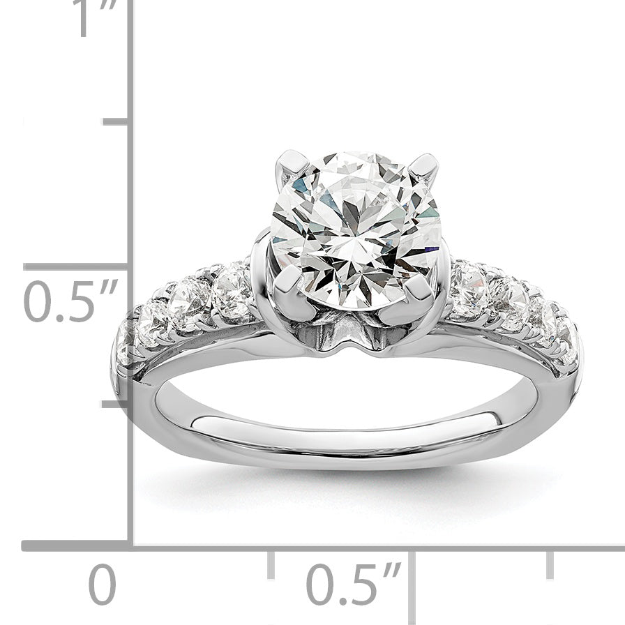 14K White Gold Lab Grown Diamond VS/SI GH, Semi-mount Engagement Rin