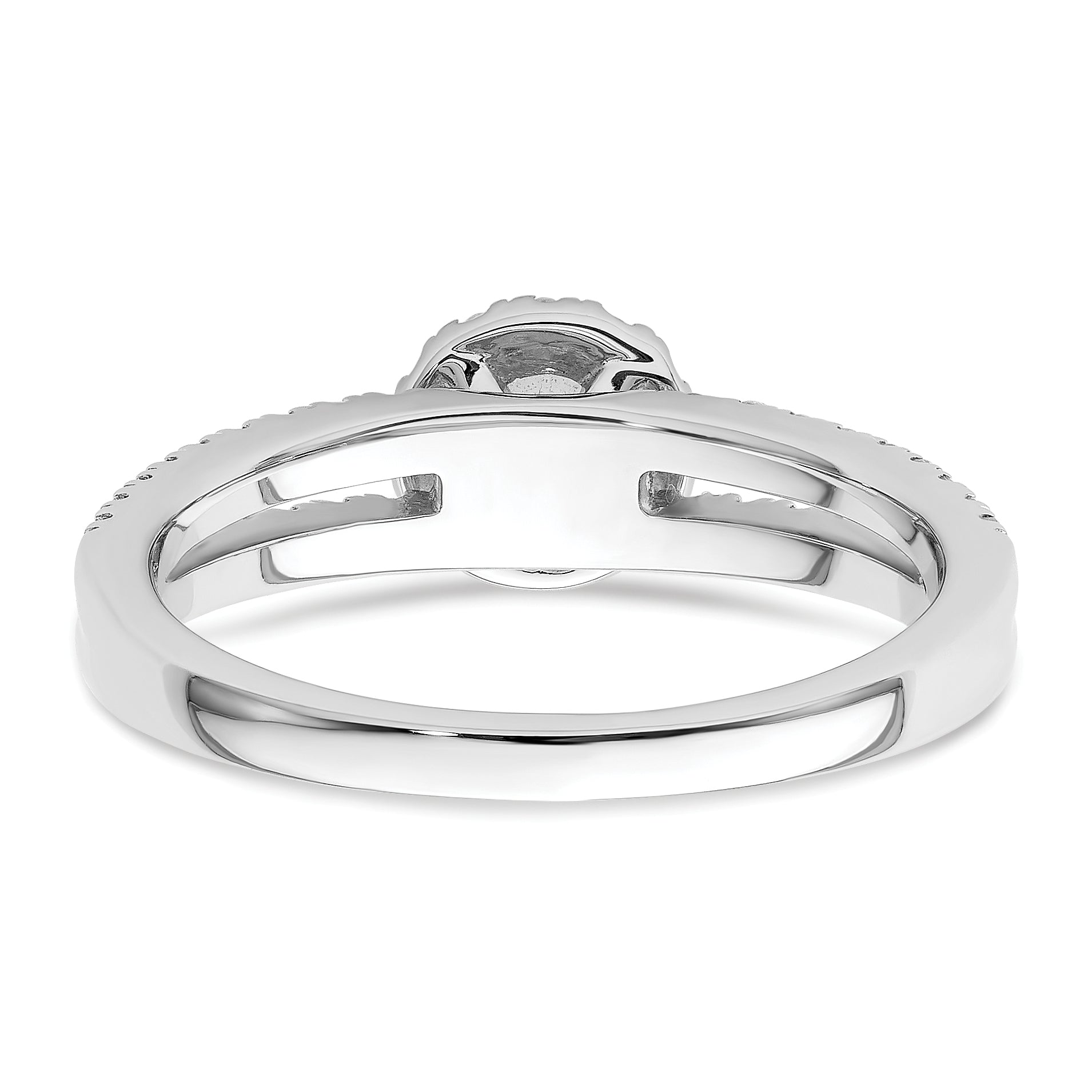 14K White Gold Lab Grown Dia Two Promises Halo Complete Eng Ring