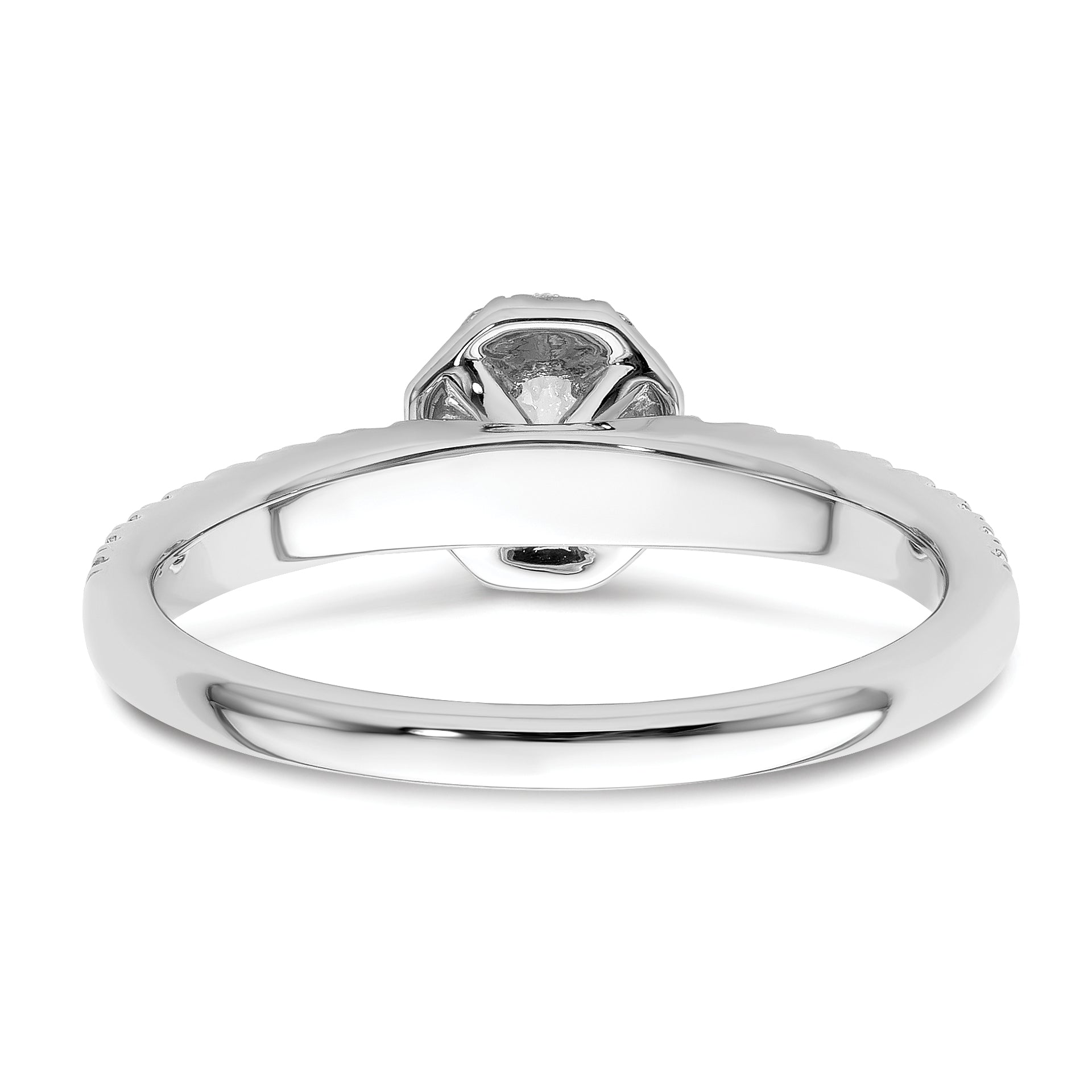 14K White Gold Lab Grown Dia Two Promises Halo Complete Eng Ring