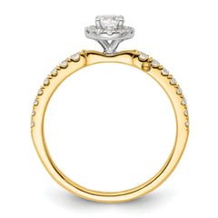 14K Two-Tone Lab Grown Dia Two Promises Halo Complete Eng Ring