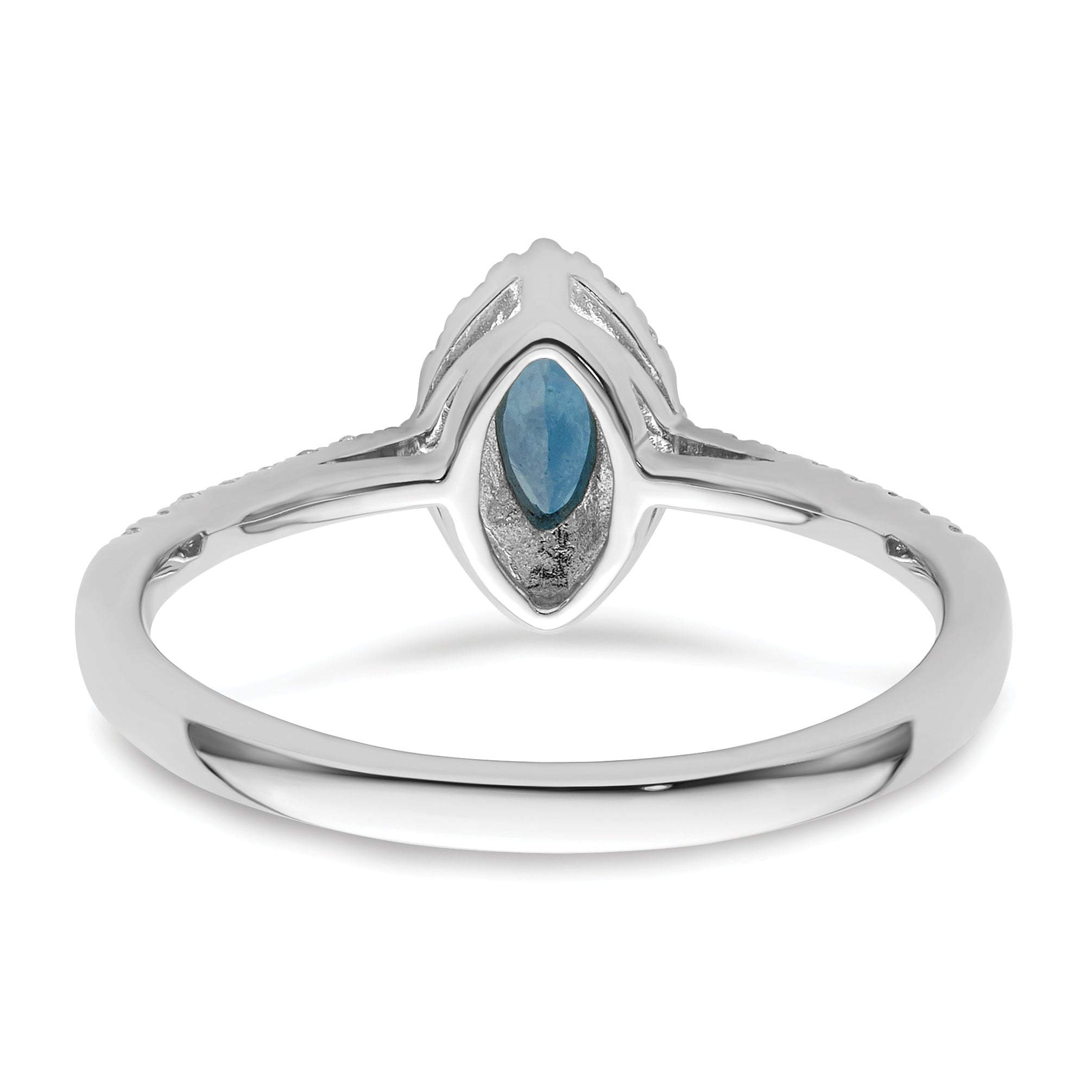 14K White Gold Lab Grown Diamond and Blue Topaz Ring