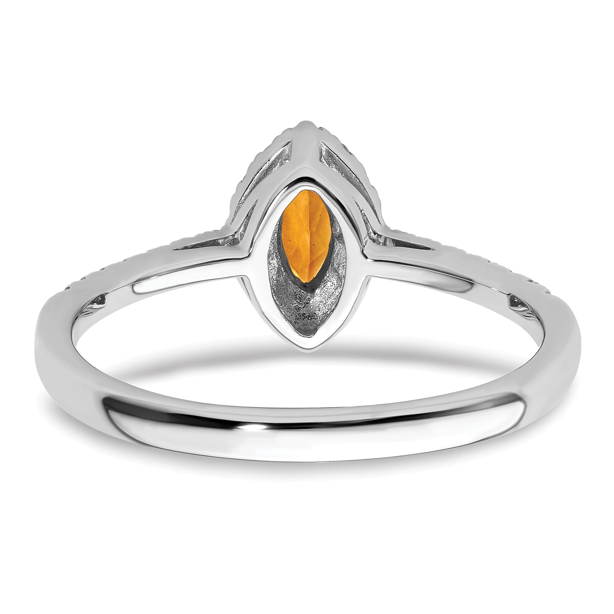 14K White Gold Lab Grown Diamond and Citrine Ring