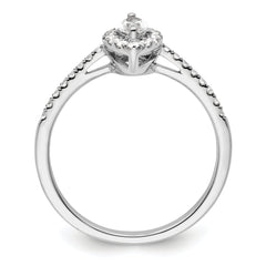 14K White Gold Lab Grown Diamond and White Sapphire Ring