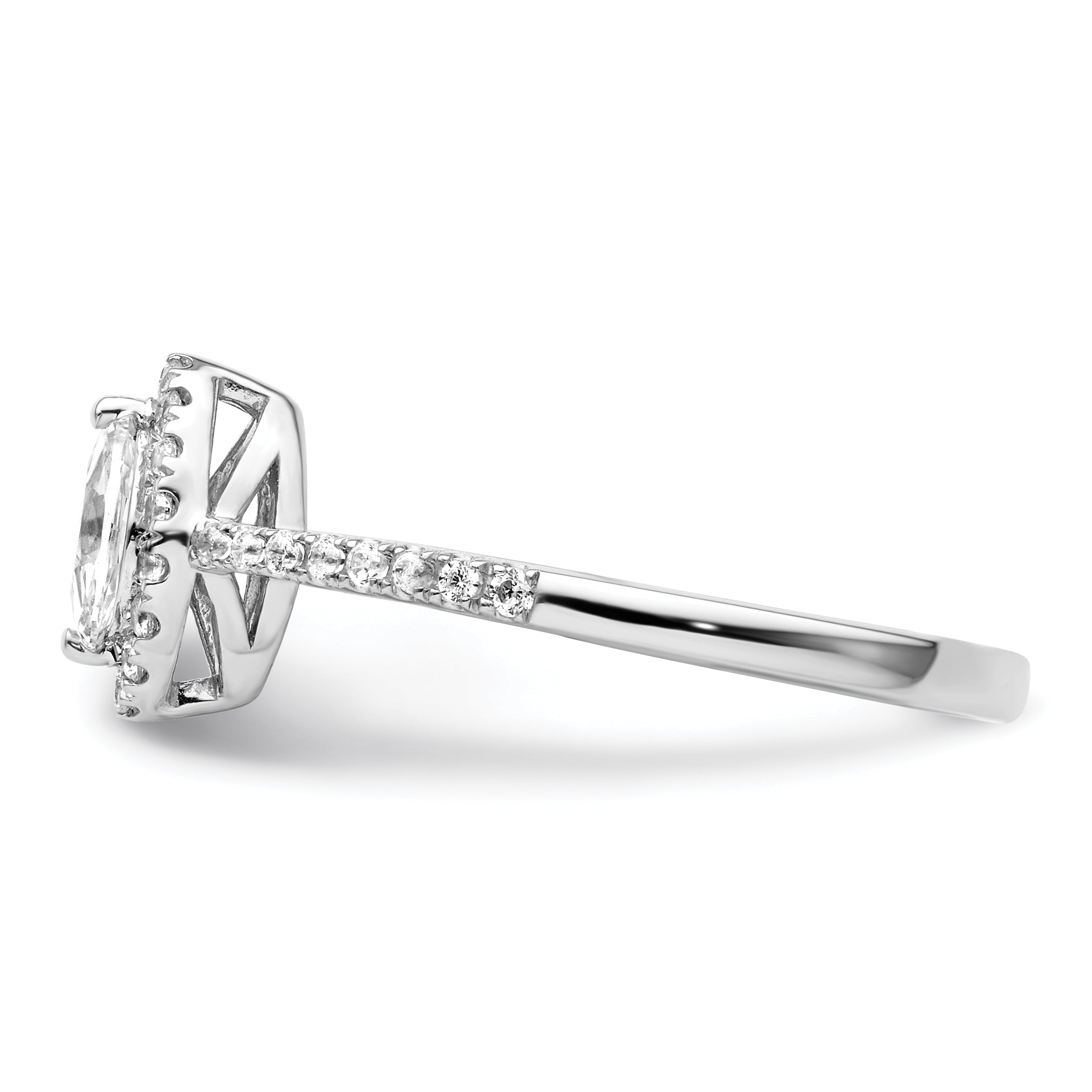 14K White Gold Lab Grown Diamond and White Sapphire Ring