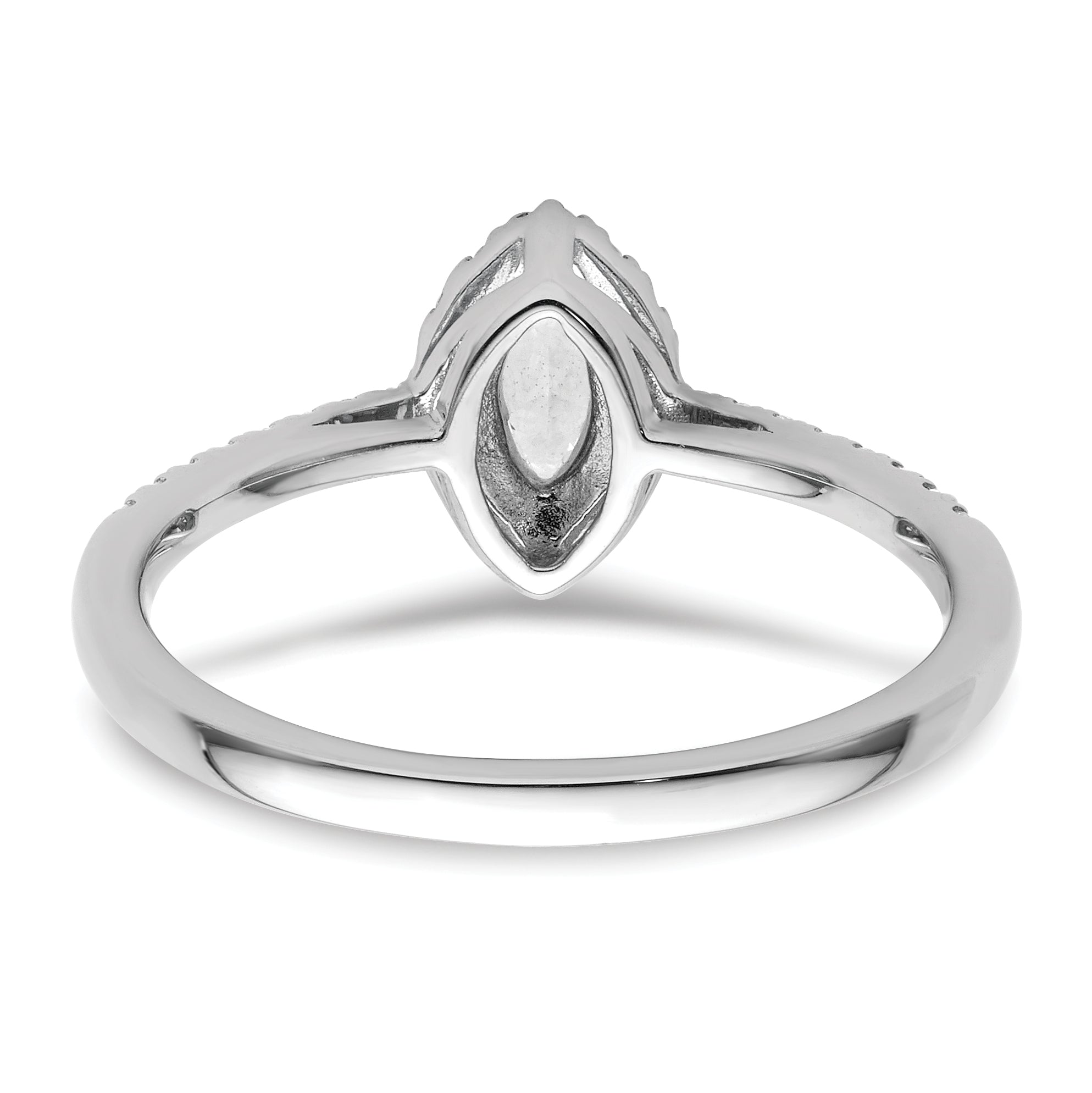 14K White Gold Lab Grown Diamond and White Sapphire Ring