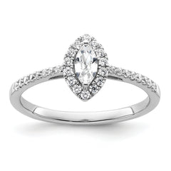 14K White Gold Lab Grown Diamond and White Sapphire Ring