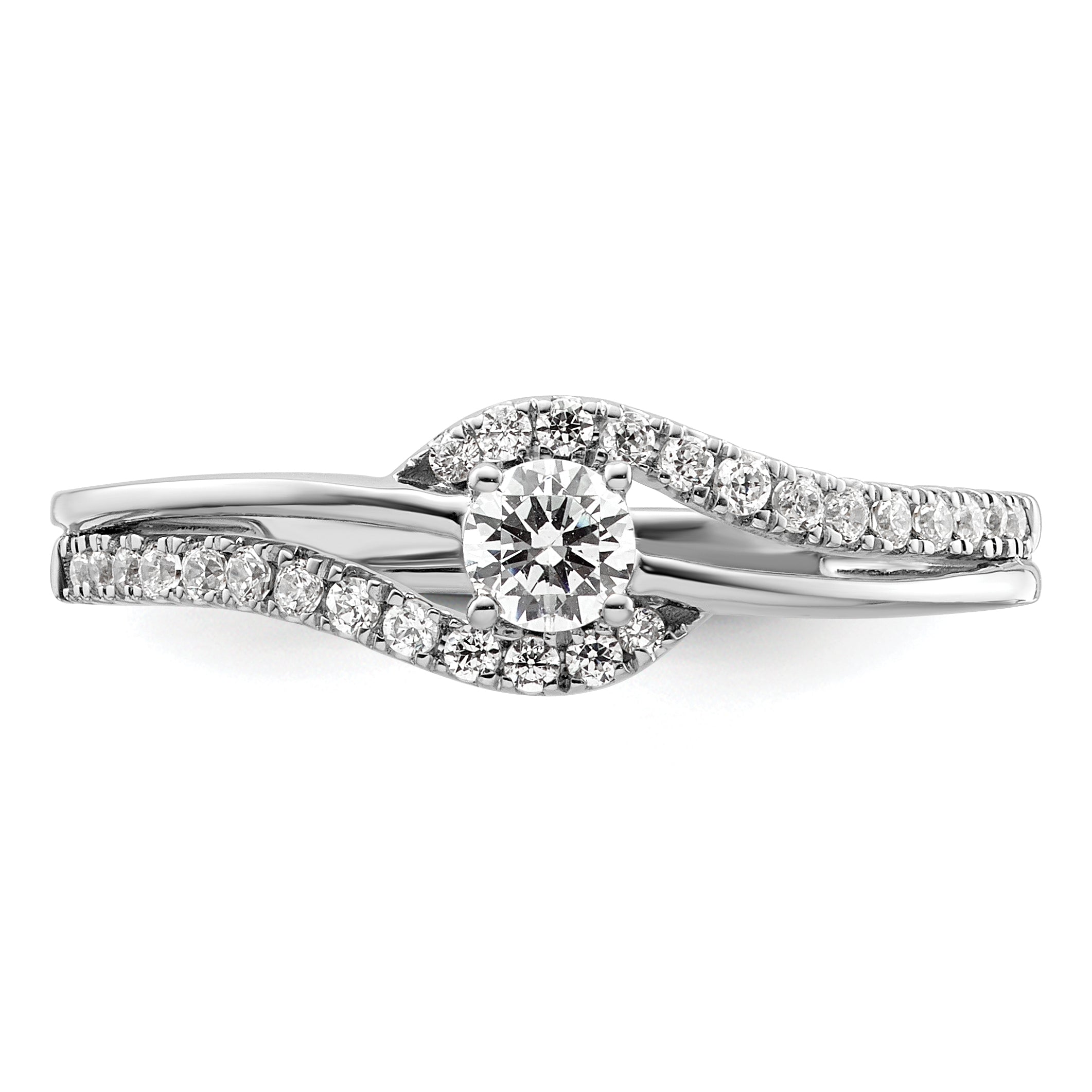 14K White Gold Lab Grown Diamond VS/SI GH, Complete Promise Ring