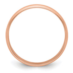 14k Rose Gold 5mm Lightweight Milgrain Half Round Wedding Band Size 4