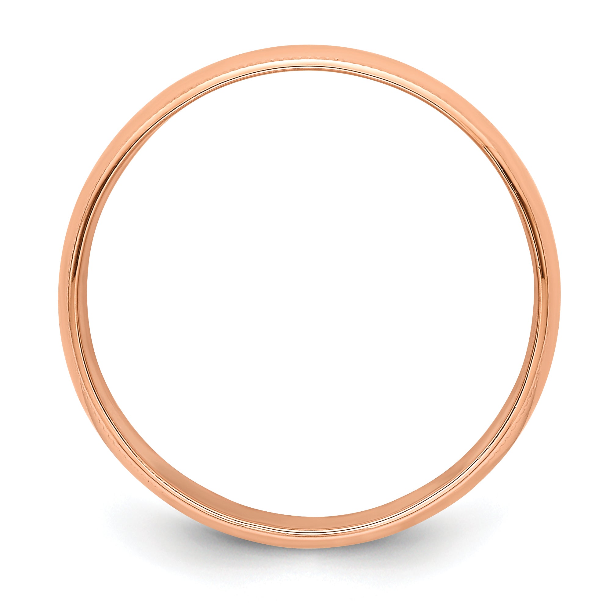 14k Rose Gold 6mm Lightweight Milgrain Half Round Wedding Band Size 4