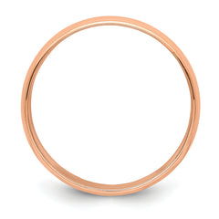 14k Rose Gold 6mm Lightweight Milgrain Half Round Wedding Band Size 4