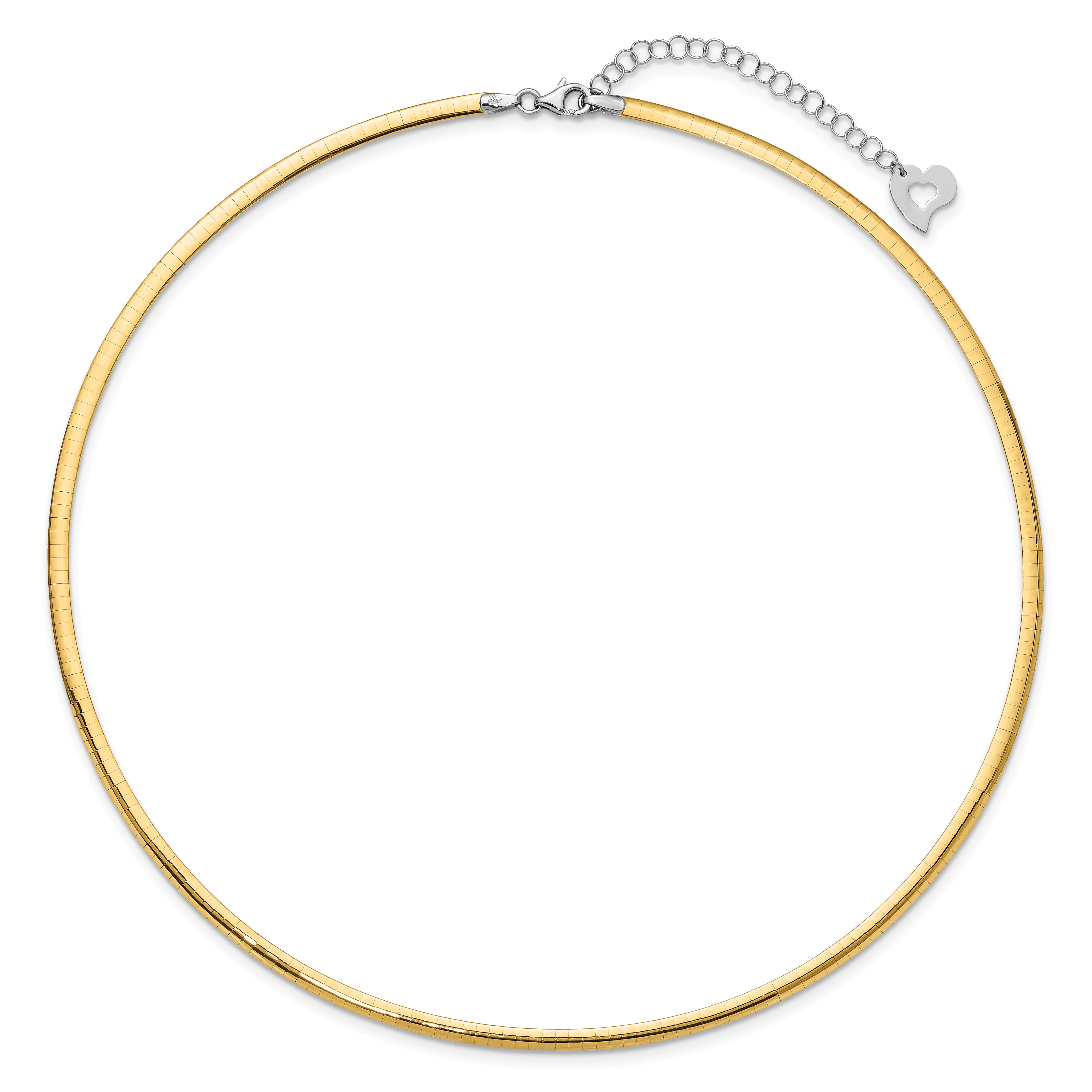 14k Two-tone Lt Reversible 3mm Omega w/extender Necklace