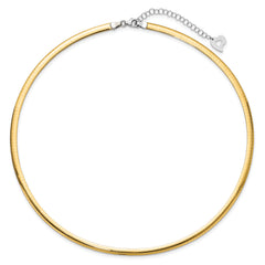 14k Two-tone Lt Reversible 4mm Omega w/extender Necklace