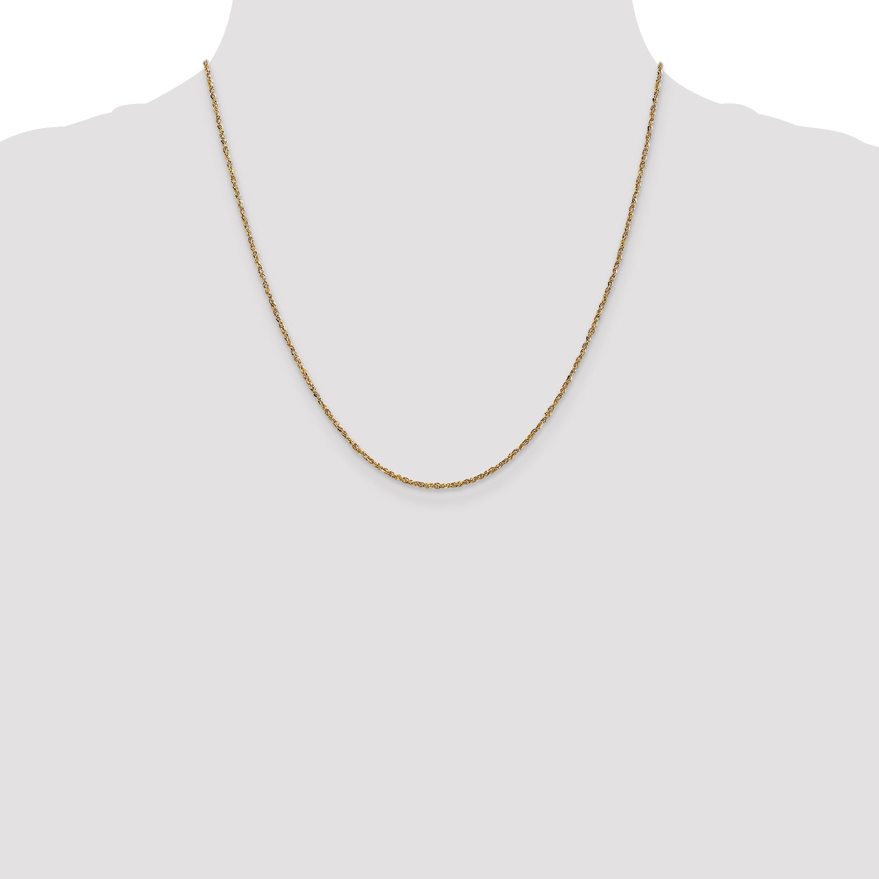 14K 14 inch 1.7mm Ropa with Lobster Clasp Chain