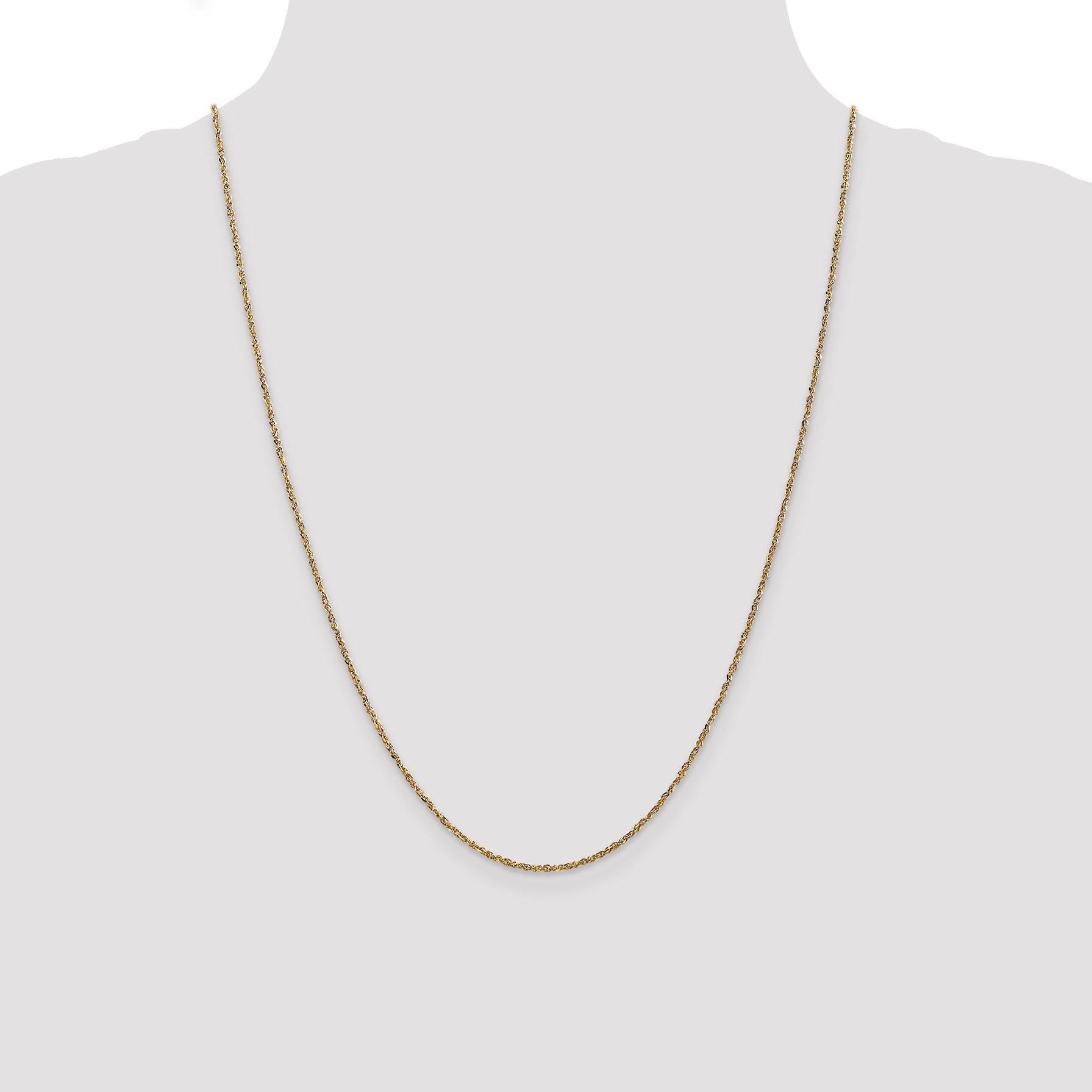 14K 14 inch 1.7mm Ropa with Lobster Clasp Chain