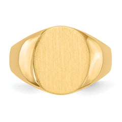 10ky 14.5x12.0mm Closed Back Men's Signet Ring