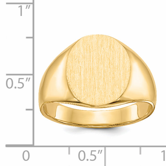 10ky 14.5x12.0mm Closed Back Men's Signet Ring