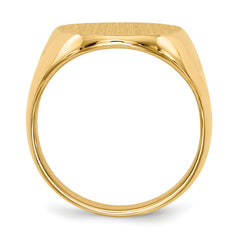 14k 22.0 x16.0mm Closed Back Men's Signet Ring