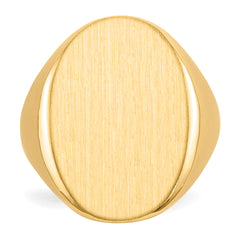 14k 22.0 x16.0mm Closed Back Men's Signet Ring