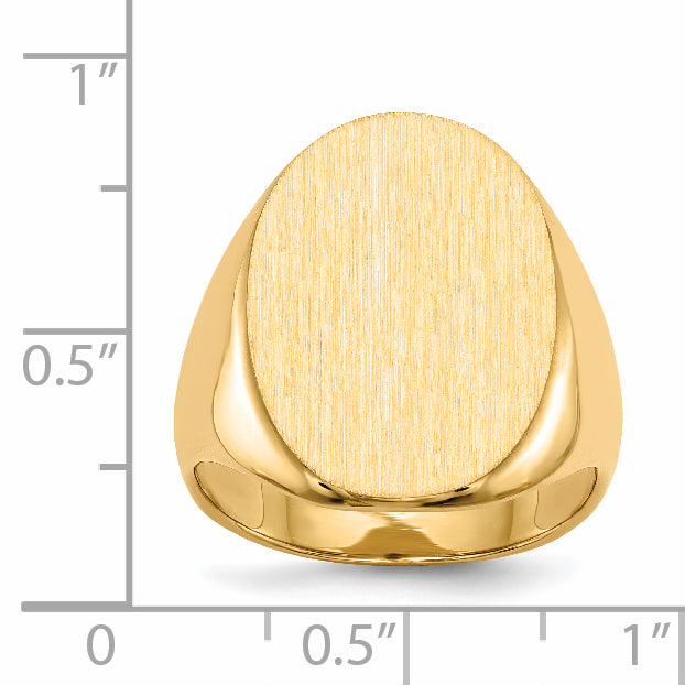 14k 22.0 x16.0mm Closed Back Men's Signet Ring