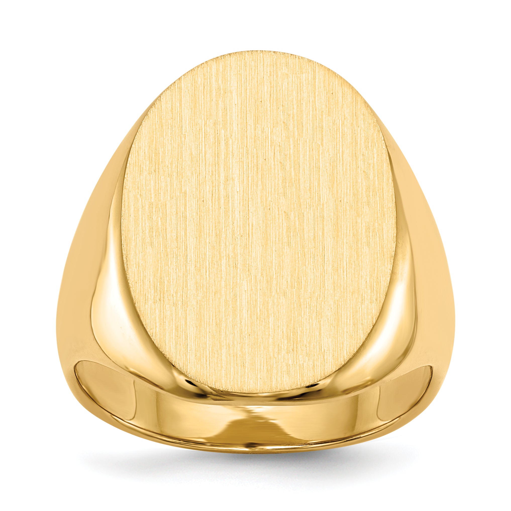 14k 22.0 x16.0mm Closed Back Men's Signet Ring