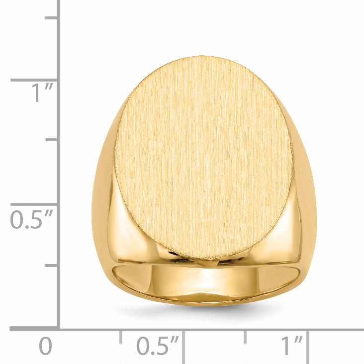 14k 26.5x19.0mm Closed Back Men's Signet Ring