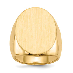 14k 26.5x19.0mm Closed Back Men's Signet Ring