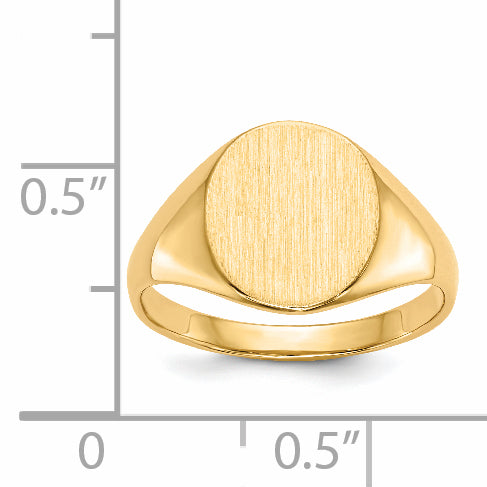 14k 11.0x9.5mm Open Back Signet Ring