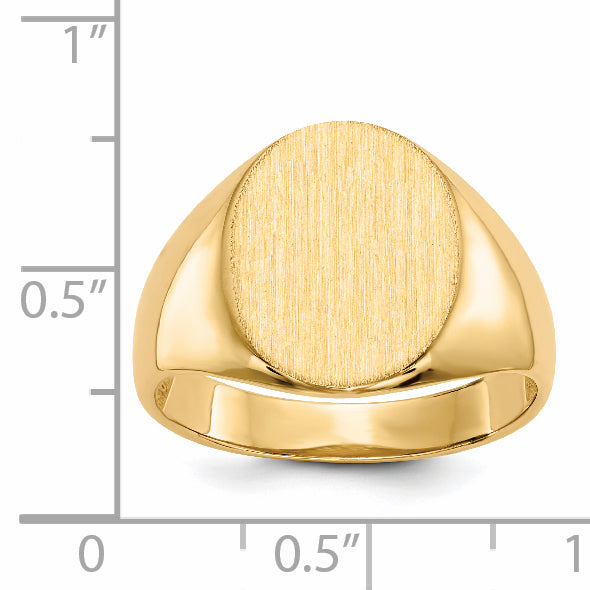 10ky 16.0x12.5mm Open Back Men's Signet Ring