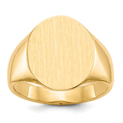 14k 16.0x14.0mm Open Back Mens Signet Ring