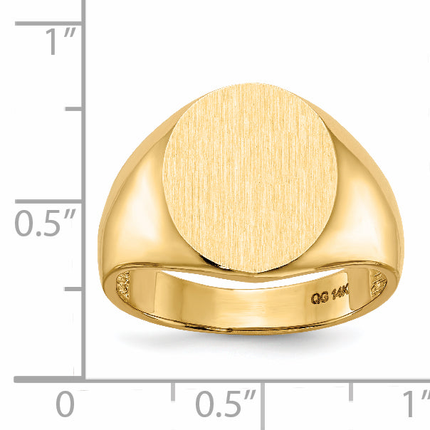 10ky 15.0x13.5mm Open Back Men's Signet Ring