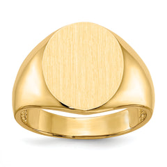 14k 14.0mmx14.0mm Open Back Men's Signet Ring