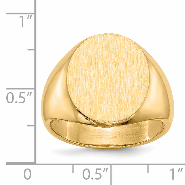 10k 18.5x14.0mm Open Back Men's Signet Ring