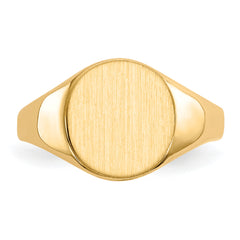 14k 9.5x10.0mm Closed Back Signet Ring