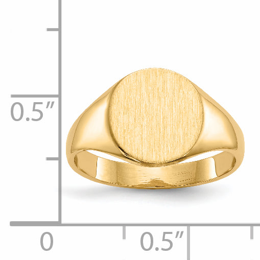 14k 9.5x10.0mm Closed Back Signet Ring