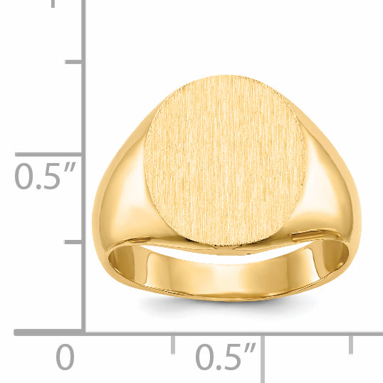 14k 14.0x12.5mm Closed Back Signet Ring