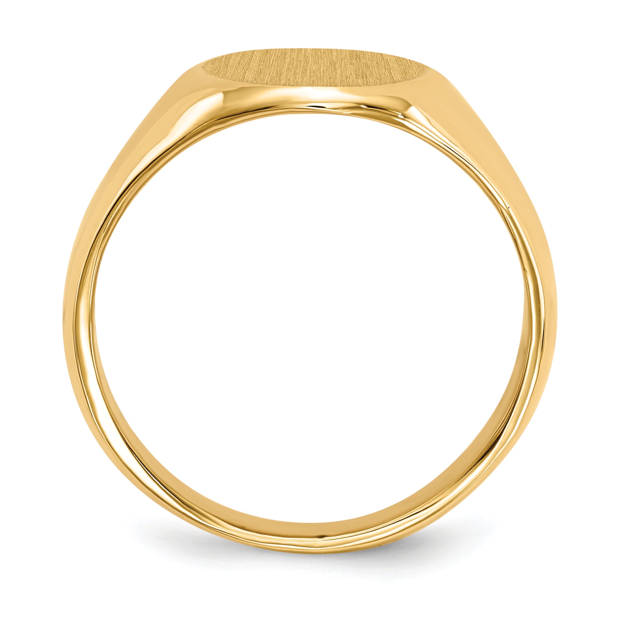 14k 15.0x11.0mm Closed Back Men's Signet Ring