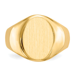 14k 15.0x11.0mm Closed Back Men's Signet Ring