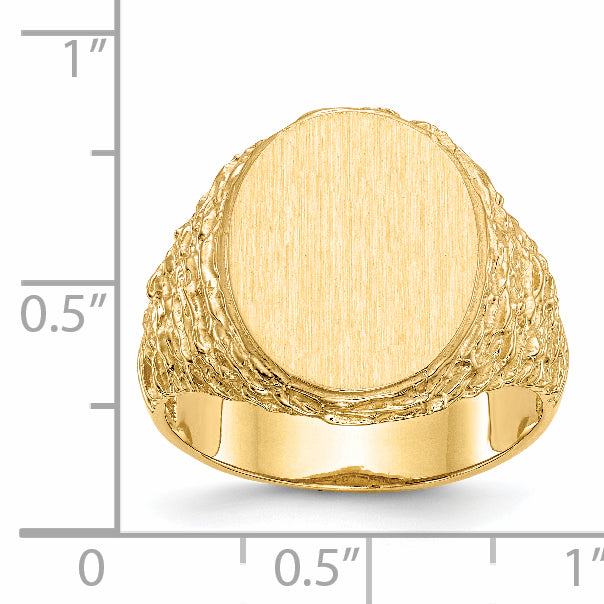 14k 17.0x14.0mm Open Back Men's Signet Ring