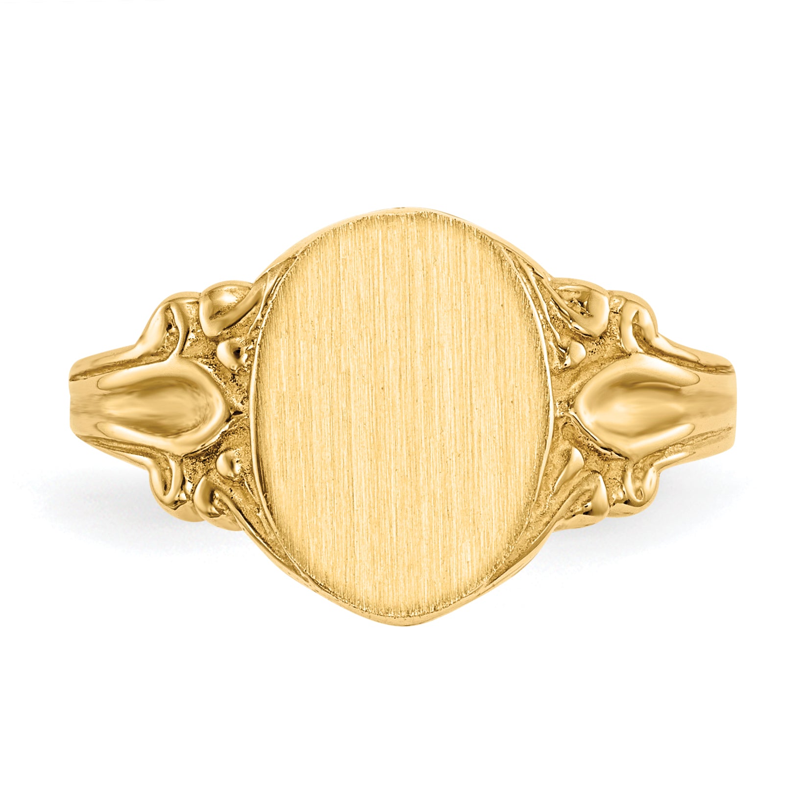 10k 10.0x8.0mm Closed Back Signet Ring