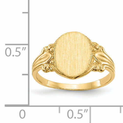 10k 10.0x8.0mm Closed Back Signet Ring