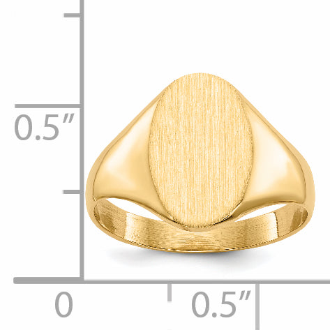 10ky 12.5x8.5mm Closed Back Signet Ring