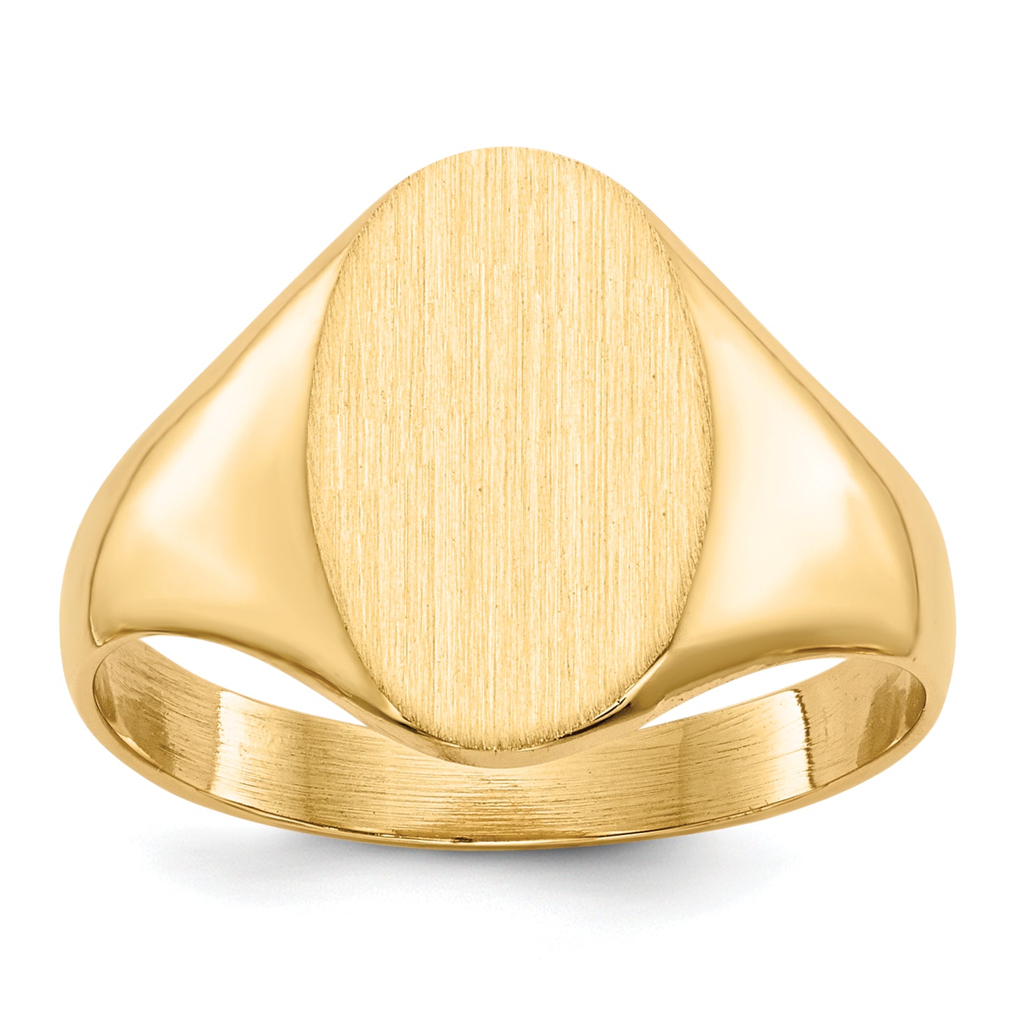 14k 12.0x8.5mm Closed Back Signet Ring