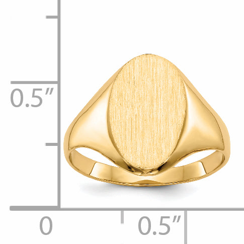 14k 14.0x8.5mm Closed Back Signet Ring